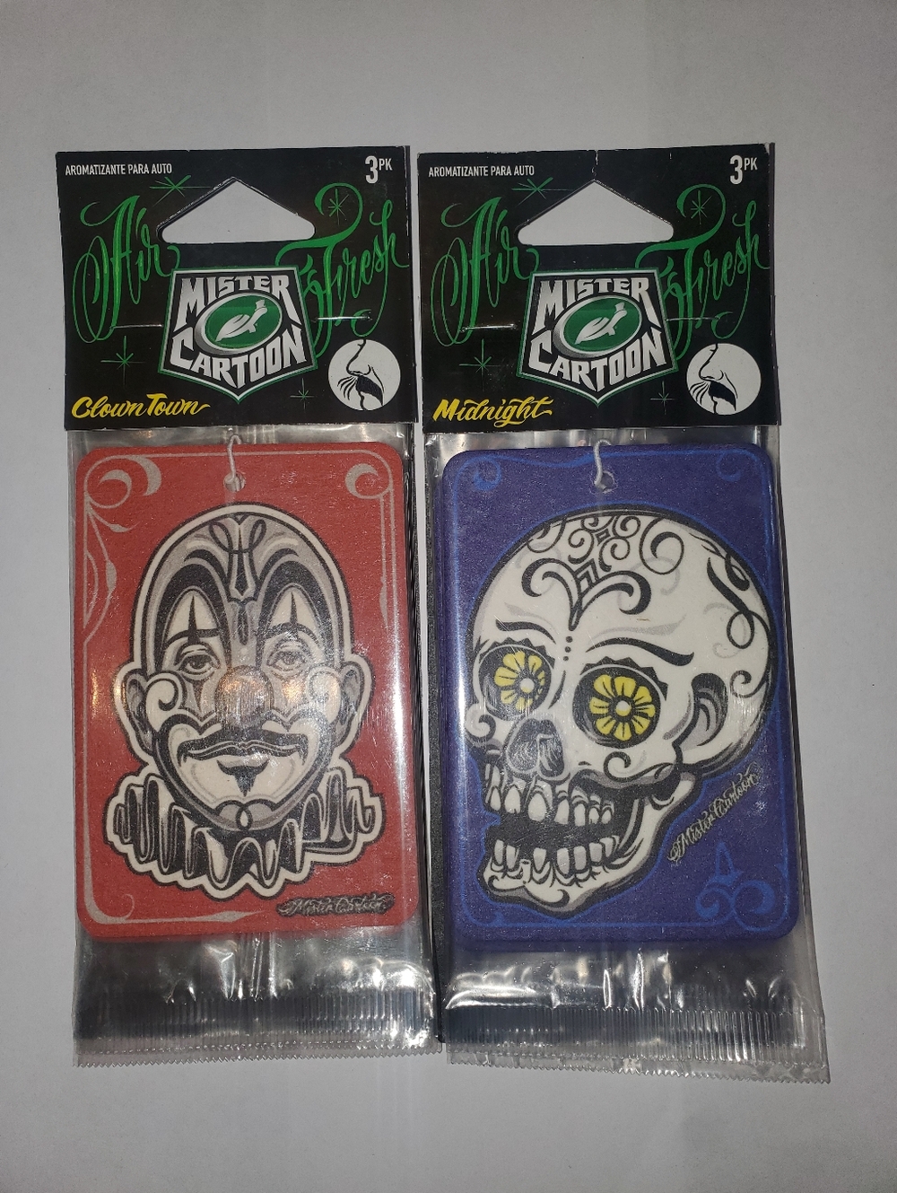 Mister Cartoon Air Freshener 2-Pack - Clowntown & Midnight